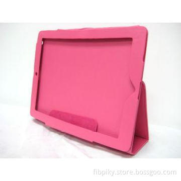 Red PU Cow Leather Ipad Protective Covers with Embossed Log